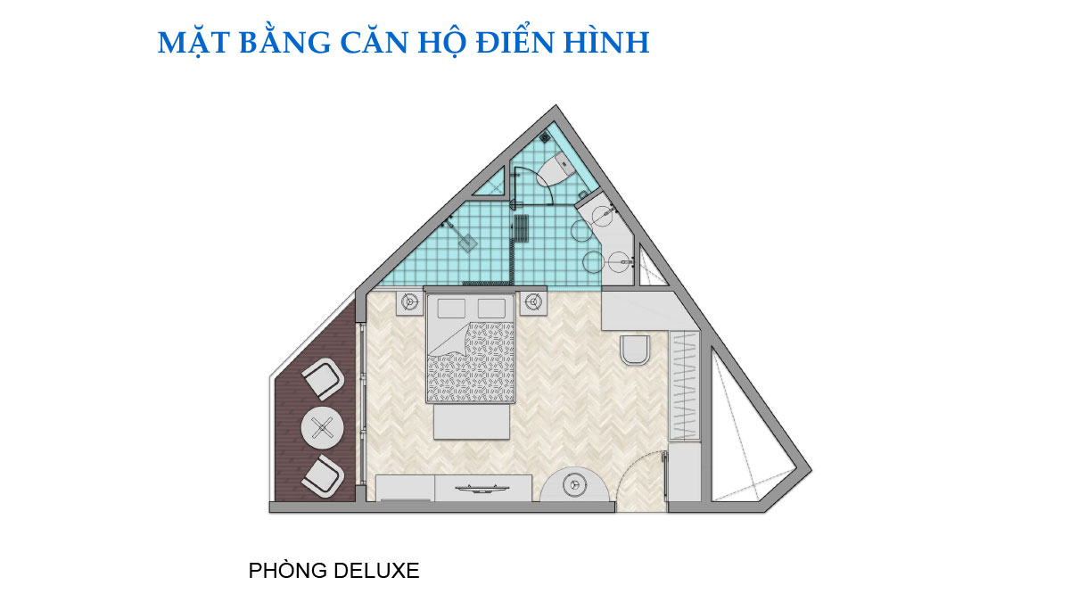 The Arena Cam Ranh - Mặt bằng căn Deluxe