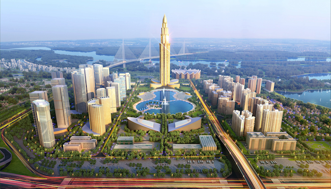 Phối cảnh khu trung tâm dự án Thành phố Thông minh Bắc Hà Nội